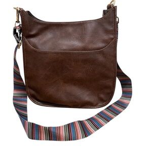 Ah-Dorned Brown Vegan Leather Crossbody + 6 Adjustable Straps